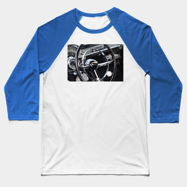 Steering Wheel Baseball T-Shirt by Rob Johnson Photography